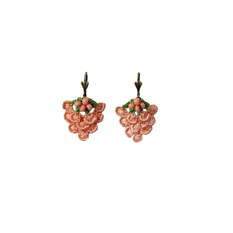 Merlot Beaded Earring - Salmon