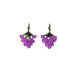 Merlot Beaded Earring - Purple