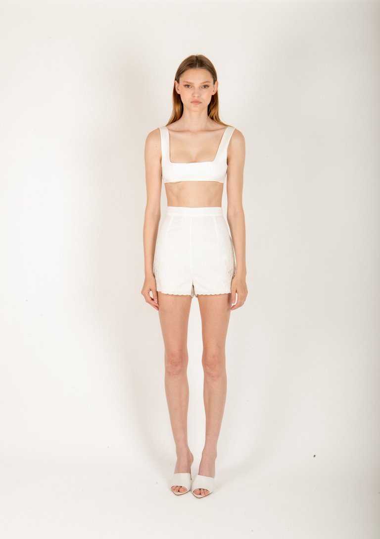 Ada Shorts - Organic Cotton Linen - White