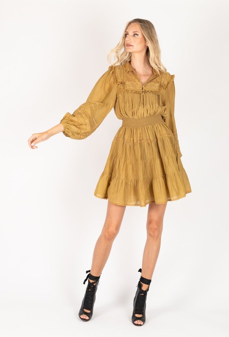 Alicia Dress - Organic Cotton - Gold