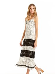 Beth Midi Dress - White Polka Dot