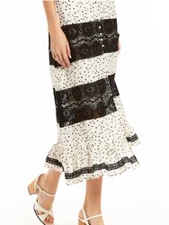 Beth Midi Dress - White Polka Dot