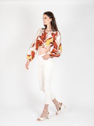 Donna Blouse - 100% Silk, Tropical Brown