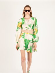 Donna Skirt - 100% Silk - Tropical Green