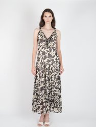 Emma Dress- Recycled Poly Chiffon - Black Monochrome Floral