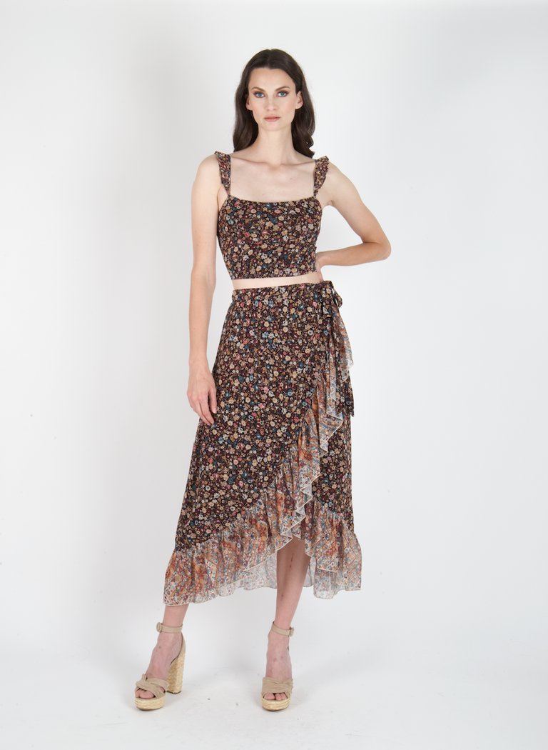 Janice Skirt - Recycled Poly Chiffon - Ditsy Floral