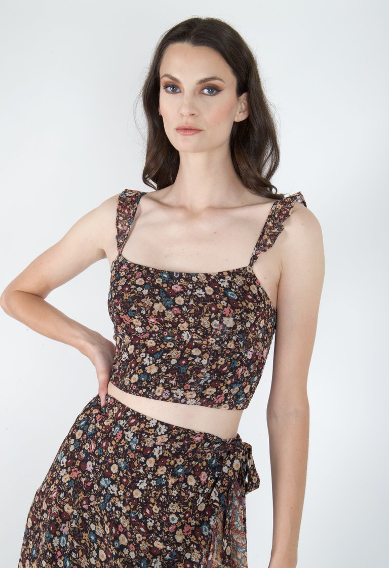 Janice Top - Recycled Poly Chiffon - Ditsy Floral