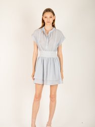 Lina Dress - Organic Cotton - Yarn Dye Blue Stripe