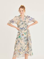 Moonshine Maxi Wrap Dress - Blue Floral