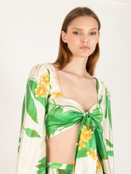 Natalie Top - 100% Silk - Tropical Green