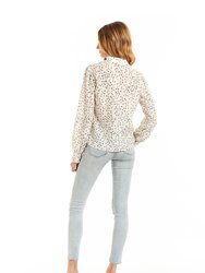 Reba Blouse - White Polka Dot