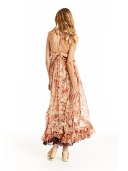 Sharon Maxi Dress - Peach Floral