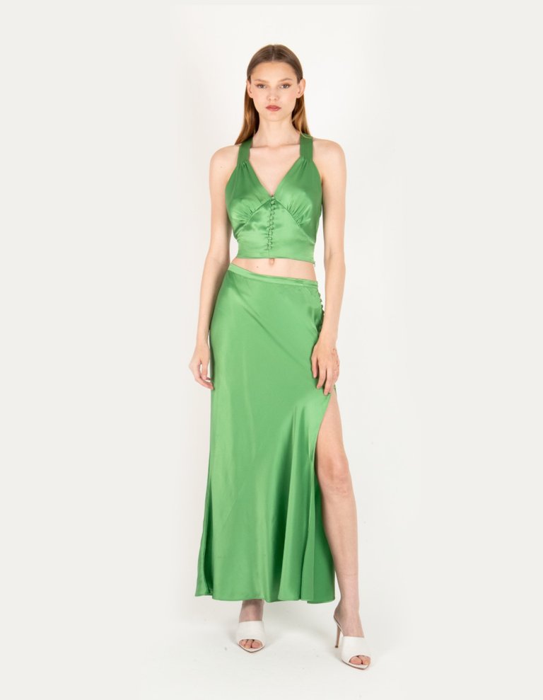 Stacey Skirt - 100% Silk - Kelly green