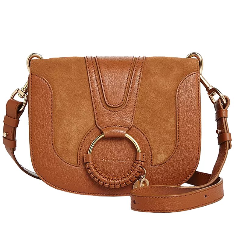 Hana Small Suede & Leather Crossbody Carmelo One Size - Brown