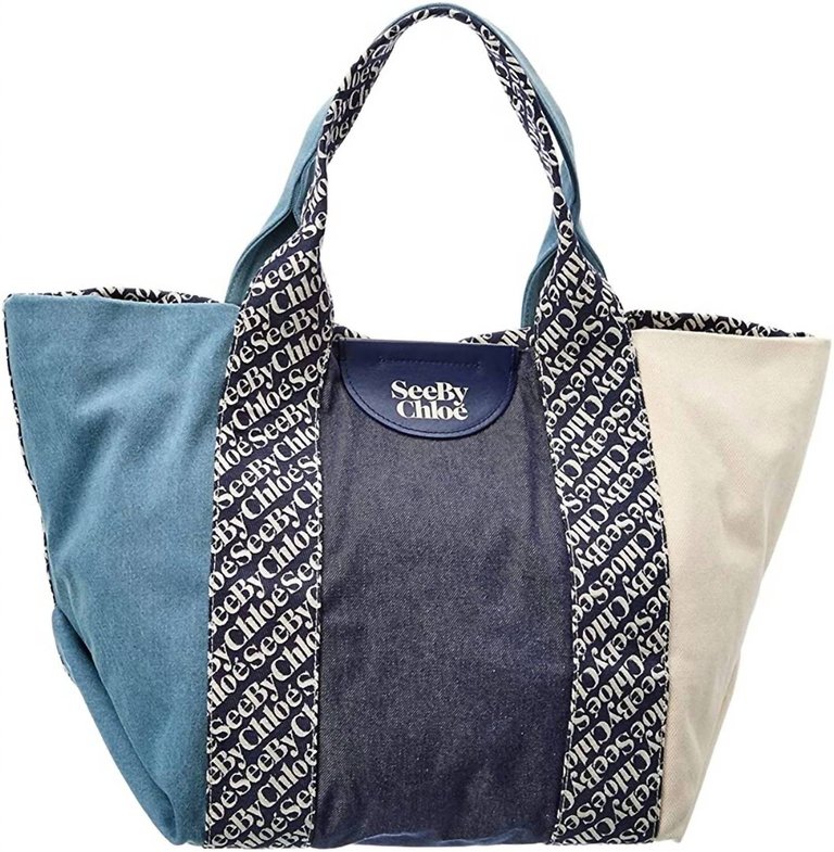 Laetizia Canvas Tote Bag In Royal Navy Blue - Royal Navy Blue