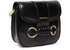 Saddie Gold Tone Logo Foldover Top Leather Shoulder Handbag In Black