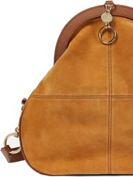 Women's Mara Frame Caramello Soede Leather Handbag - Brown