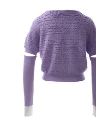 Tuck Stitch Pullover With Detachable Sleeves