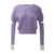 Tuck Stitch Pullover With Detachable Sleeves - Purple