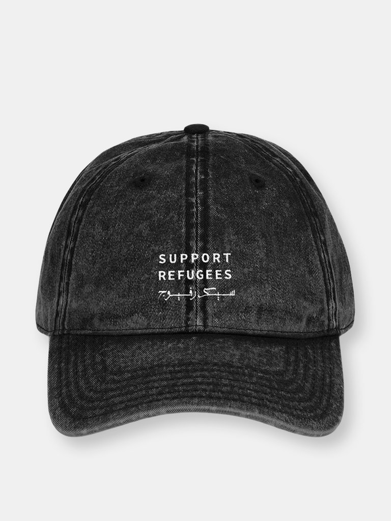 Support Refugees Hat - Black