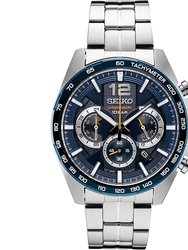 Mens SSB Essentials Series Chronograph Watch - Stainless Steel/Blue Dial - Blue