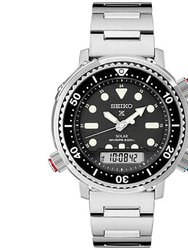 Seiko Mens Prospex Sea Solar Quartz Watch - Stainless Steel/Black Dial - Silver