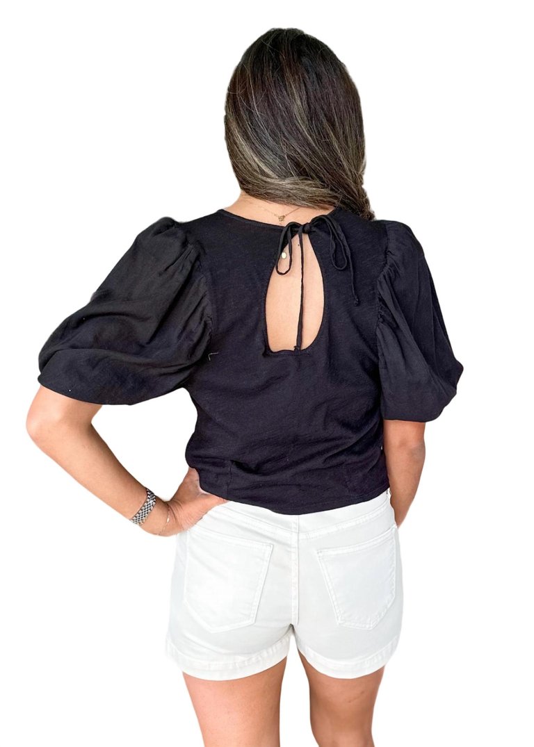 Clara Crop Tee In Black