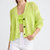 Maggie Fishnet Cardigan In Citron - Citron