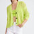 Maggie Fishnet Cardigan In Citron - Citron