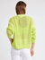 Maggie Fishnet Cardigan In Citron