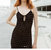 Black Beaded Knit Midi Dress In Black