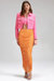 Orange Rhinestone Mesh Midi Skirt (Final Sale) - Orange