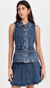 Tailored Denim Mini Dress - Mid Blue