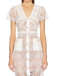 Women's Cream Lace Midi Dress