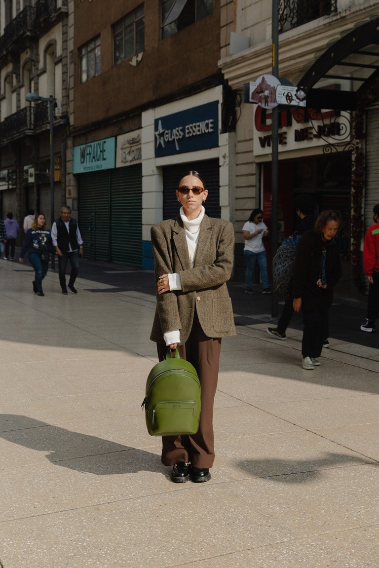 Bos Cactus Leather Vegan Backpack | Green