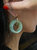 Amelie — Single Hoop Green Jade Stone Earring