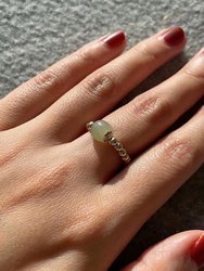 Arya — Jade And Beaded Gold Stretch Ring