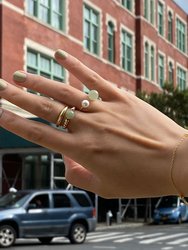 Arya — Jade And Beaded Gold Stretch Ring