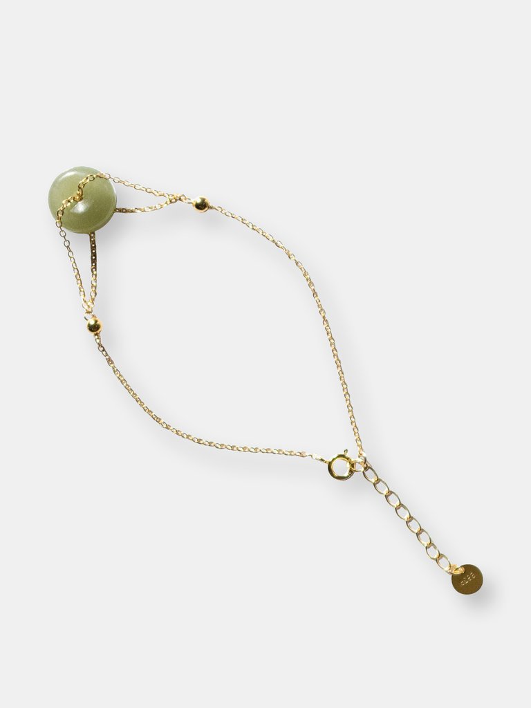 Coin — Green Jade Gold Bracelet - Default Title