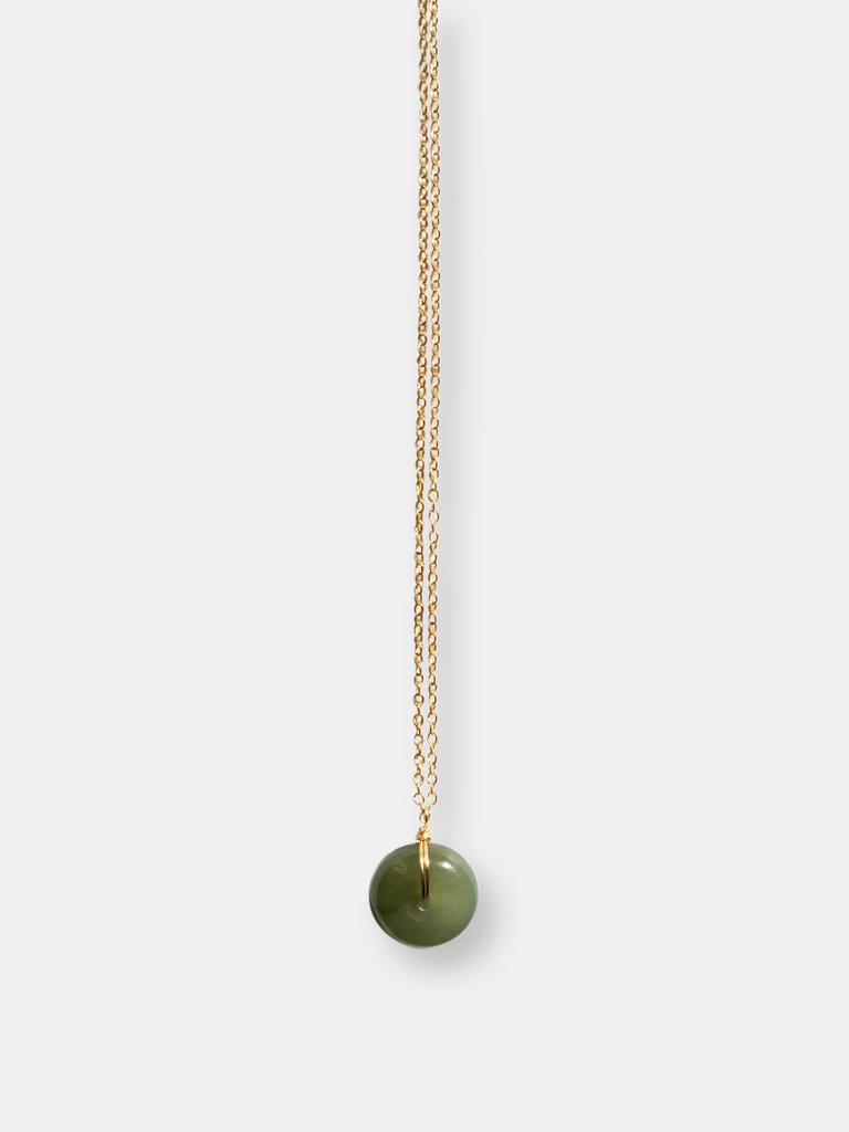 Coin — Green Jade Hollow Necklace - Green