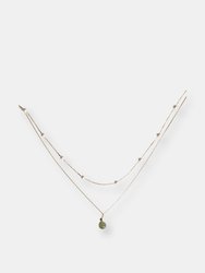 Emma — Pearl And Jade Layered Necklace - Green
