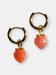 Harvest — Jade Stone Charm Earrings - Strawberry