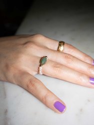 Isa — Jade and Beaded Pearl Stretch Ring