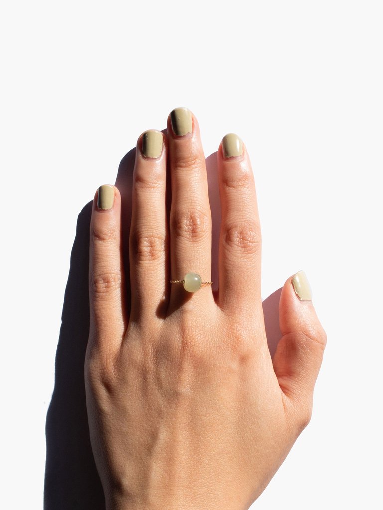 Libra — Skinny Gold Chain Jade Ring