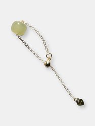 Libra — Skinny Gold Chain Jade Ring - Green