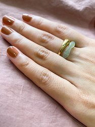 Mermaid — Off White Skinny Jade Ring