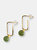 Pin — Green Jade Bead Gold Earrings - Green