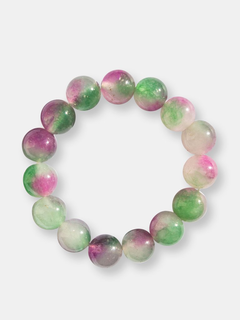 Pinot — Beaded Jade Stone Bracelet - Purple green