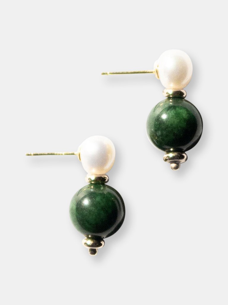 Robyn — Pearl Jade Stone Drop Earrings - Default Title