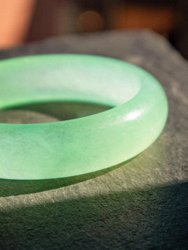 Silk Collection | Agave — Classic Cyan Jade Stone Bangle